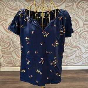 St. John’s Bay Blue And Floral Blouse